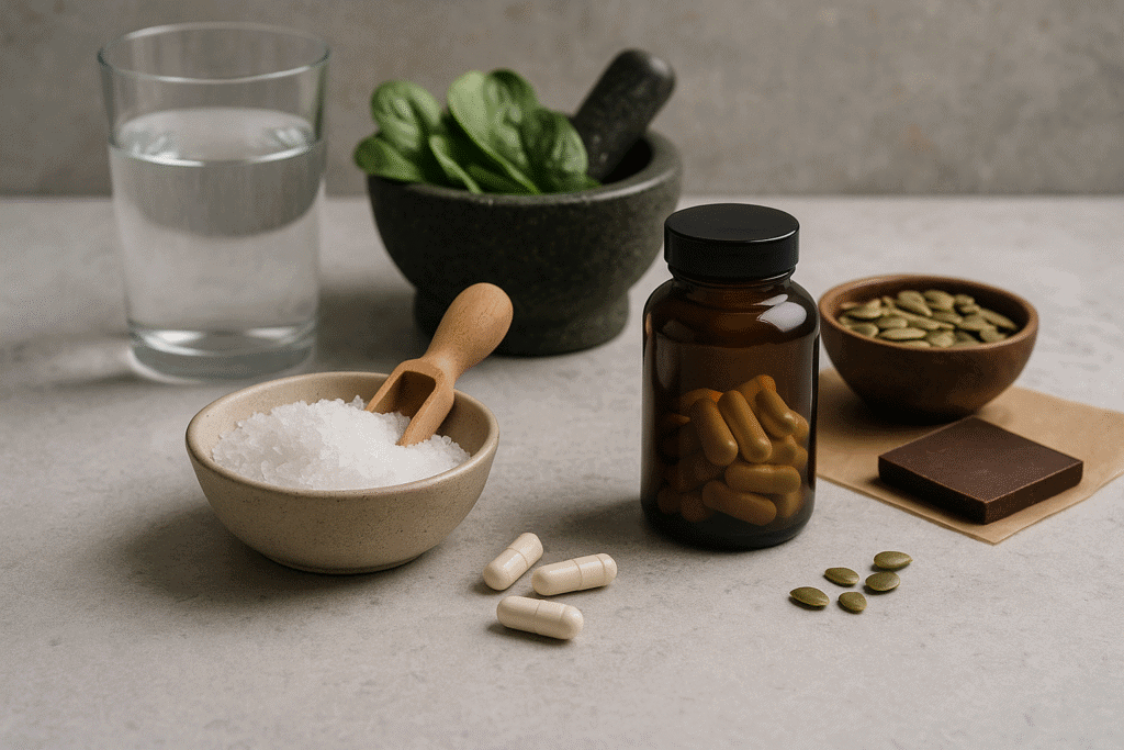 Magnesium for sleep can come in the form of capsules, Epsom salts, pumpkin seeds, dark chocolate, and spinach.