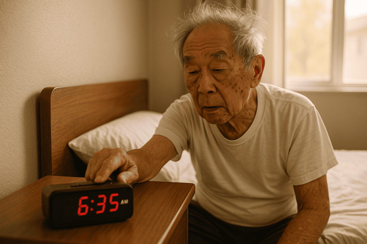 Elderly man wakes around 6:30AM